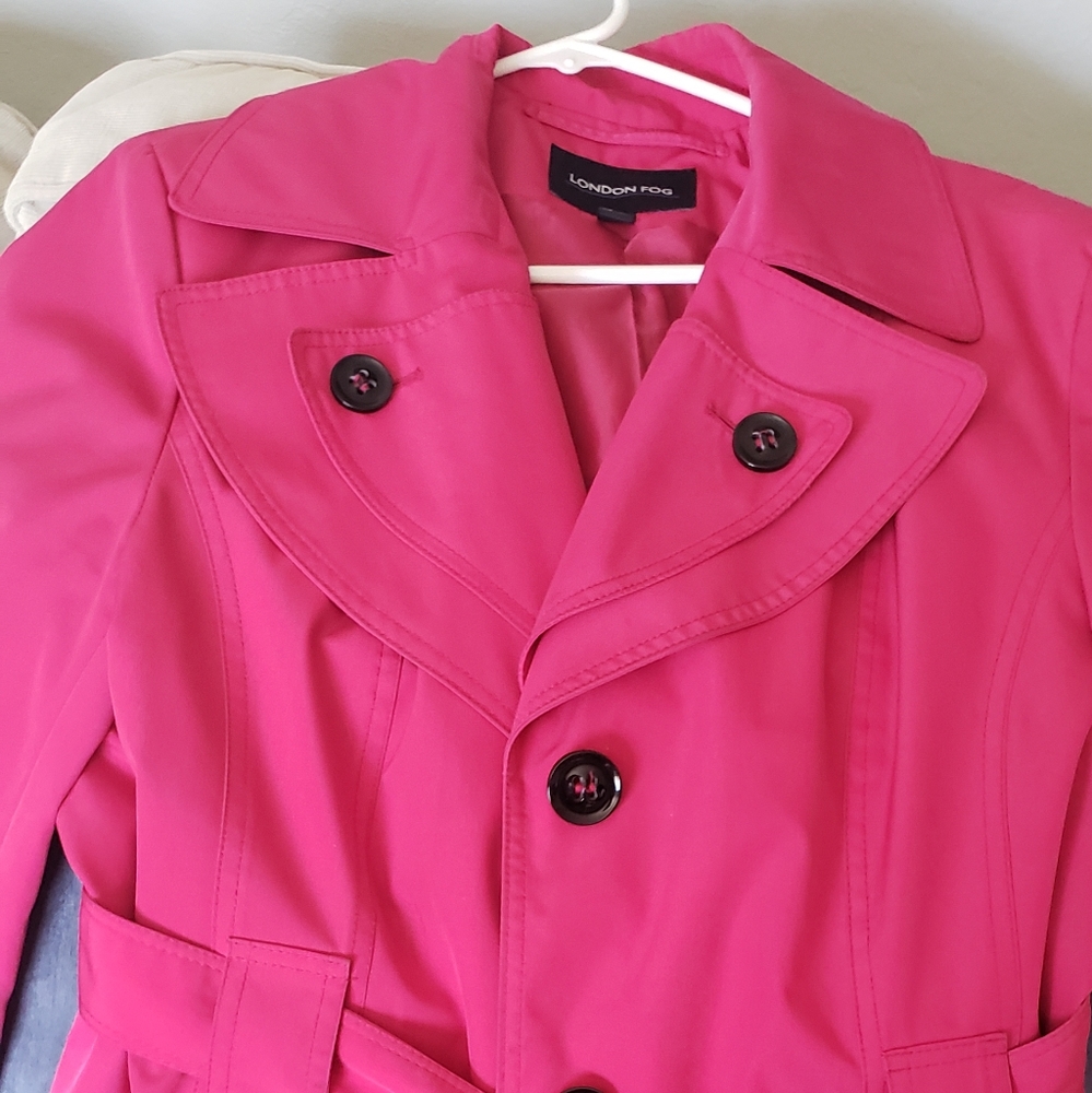 London Fog hot pink water resistant coat
